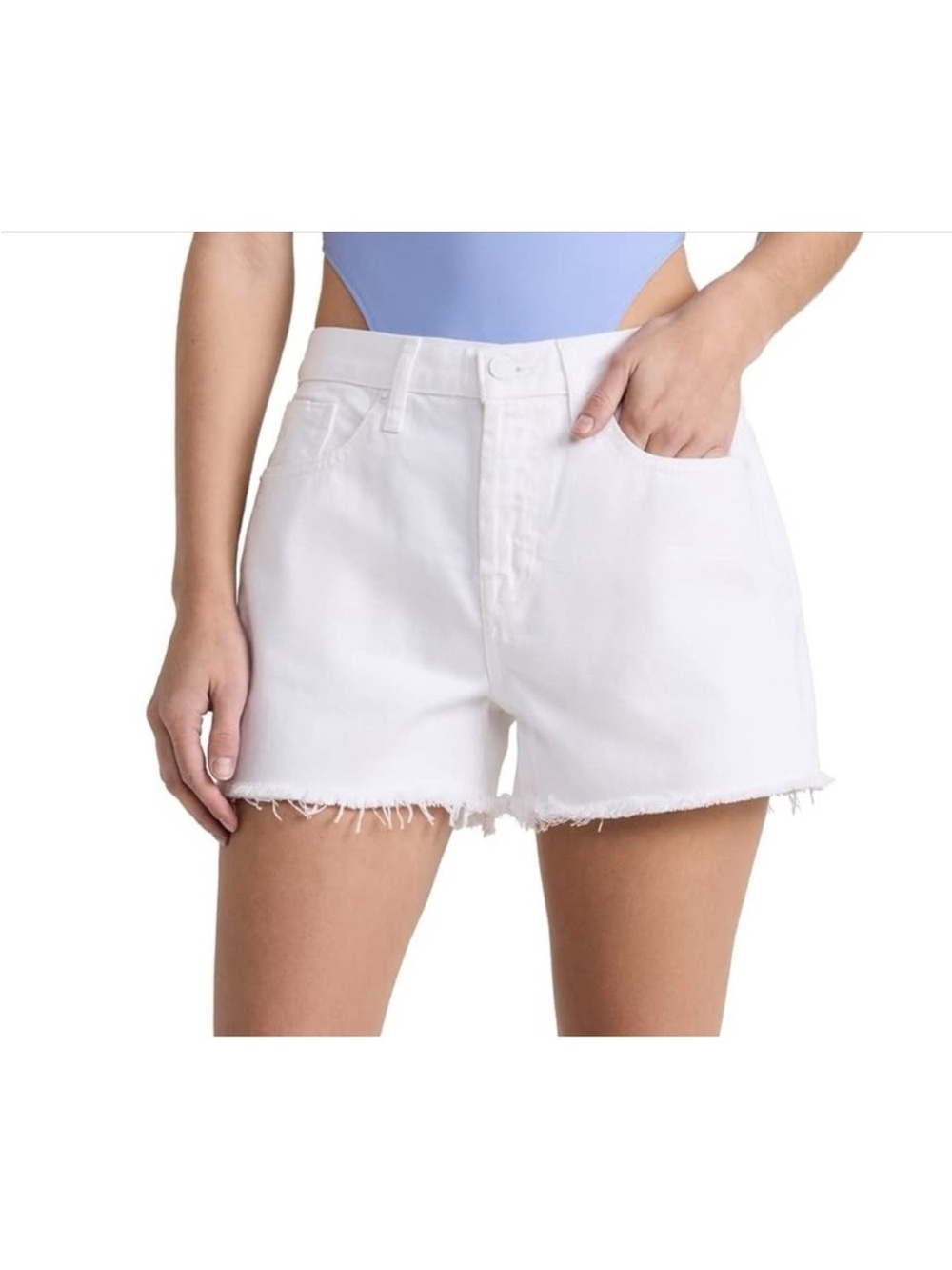 7 For All Mankind White Denim Cutoff Shorts Size 32
